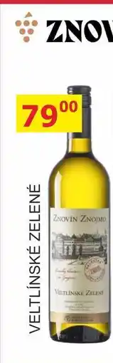 BENE Nápoje ZNOVÍN ZNOJMO VELTLÍNSKÉ ZELENÉ 0,75L nabídka