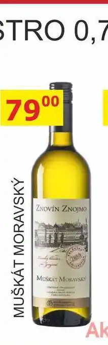BENE Nápoje ZNOVÍN ZNOJMO MUŠKÁT MORAVSKÝ 0,75l nabídka