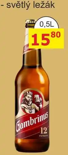 BENE Nápoje Gambrinus 12° Patron 0,5l sklo nabídka