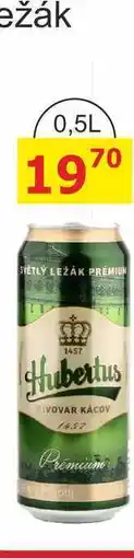 BENE Nápoje Pivovar Kácov Hubertus Pivo světlý ležák 0,5l plech nabídka