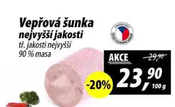 ZEMAN Vepřová šunka nejvyšší jakosti tř. jakosti nejvyšší 90% masa, 100 g nabídka