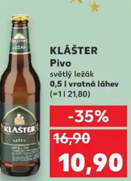 Kaufland KLÁŠTER Pivo světlý ležák nabídka