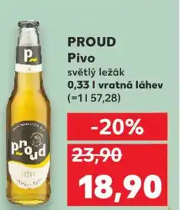 Kaufland PROUD Pivo světlý ležák nabídka