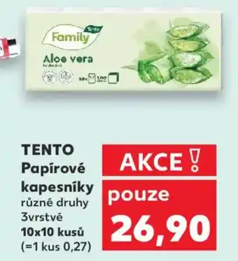 Kaufland TENTO Papírové kapesníky nabídka