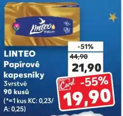 Kaufland LINTEO Papírové kapesníky 3vrstvé nabídka