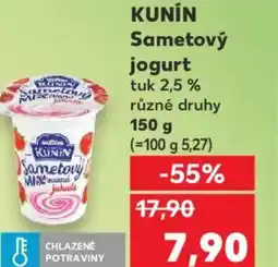 Kaufland KUNIN Sametový jogurt tuk 2,5% nabídka