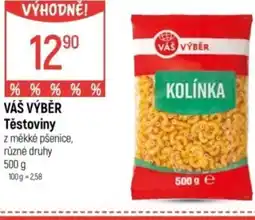 Globus VÁŠ VÝBĚR Těstoviny nabídka