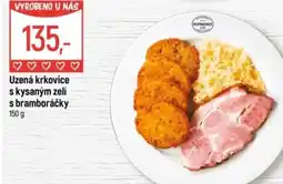 Globus Uzená krkovice skysaným zelí s bramboráčky nabídka