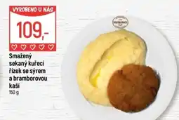 Globus Smažený sekaný kuřecí řízek se sýrem a bramborovou kaší nabídka