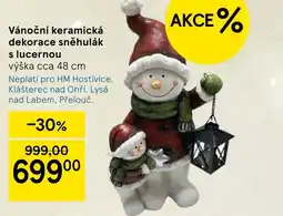 Tesco Vánoční keramická dekorace sněhulák s lucernou nabídka