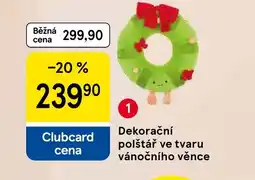 Tesco Dekorační polštář ve tvaru vánočního věnce nabídka