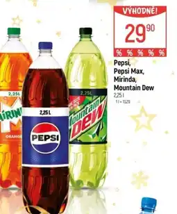 Globus Pepsi, Pepsi Max, Mirinda, Mountain Dew nabídka