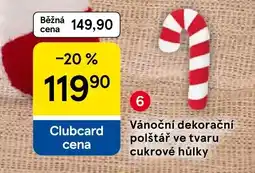 Tesco Vánoční dekorační polštář ve tvaru cukrové hůlky nabídka