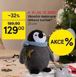 Tesco Vánoční dekorace látkový tučňák nabídka