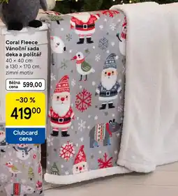 Tesco Coral Fleece Vánoční sada deka a polštář nabídka