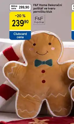 Tesco F&F Home Dekorační polštář ve tvaru perníčku kluk nabídka