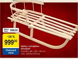 Tesco Sáňky s ohrádkou dřevěné nabídka