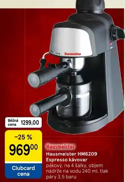 Tesco Hausmeister HM6209 Espresso kávovar nabídka
