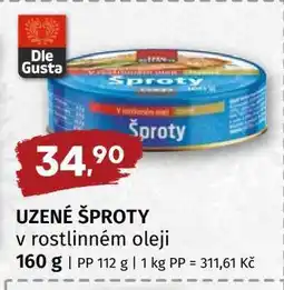 Terno UZENÉ ŠPROTY v rostlinném oleji nabídka