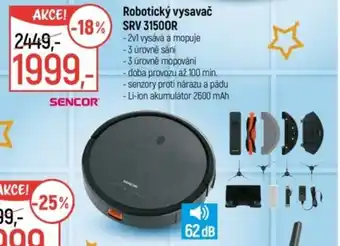 Globus SENCOR Robotický vysavač SRV 31500R nabídka