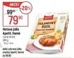 Globus Hotová jídla Apetit, Hamé nabídka