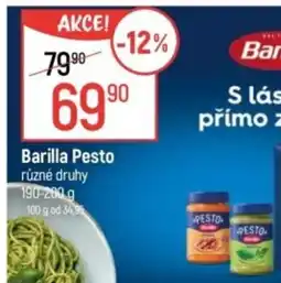 Globus Barilla Pesto nabídka