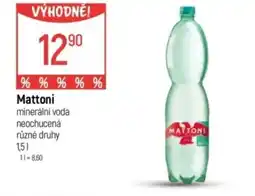 Globus Mattoni minerální voda neochucená nabídka