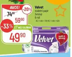 Globus Velvet toaletni papir nabídka