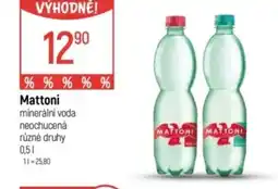 Globus Mattoni minerální voda neochucená nabídka