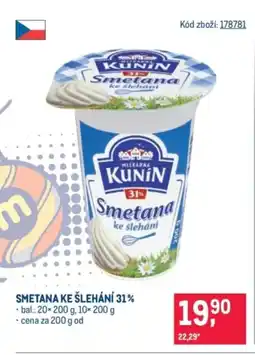 Makro Kunin Smetana ke šlehání 31% nabídka
