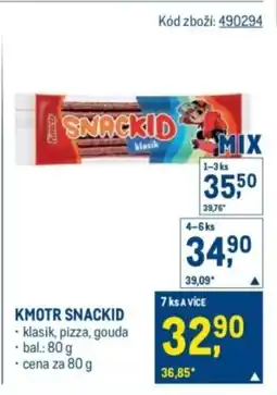 Makro Kmotr snackid nabídka