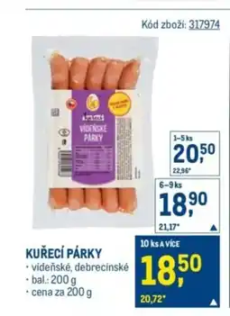 Makro Kuřecí párky nabídka