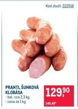 Makro Prantl šunková klobása nabídka