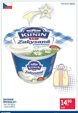 Makro Kunin Zakysaná smetana 15% nabídka