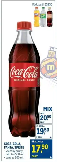 Makro Coca-Cola, Fanta, Sprite nabídka
