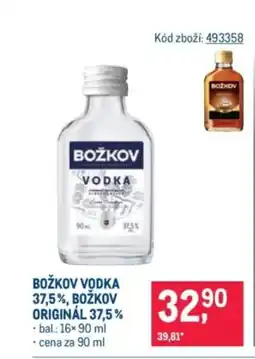 Makro Božkov vodka 37,5%, Božkov originál 37,5% nabídka