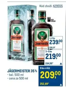 Makro Jägermeister 35% nabídka