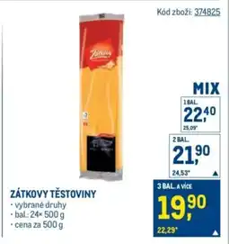 Makro Zátkovy těstoviny nabídka