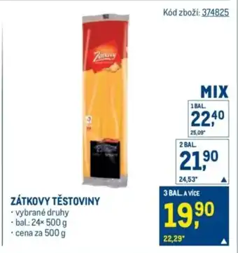 Makro Zátkovy těstoviny nabídka