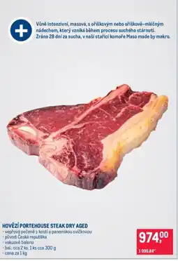 Makro Hovězí portehouse steak dry aged nabídka