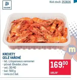 Makro Krevety celé vařené nabídka