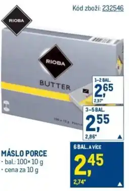 Makro Máslo porce nabídka
