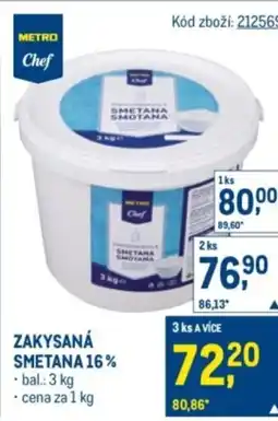 Makro Metro Chef Zakysaná smetana 16% nabídka