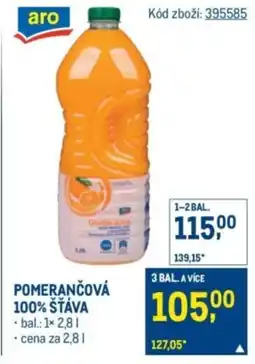 Makro Pomerančová 100% šťáva nabídka