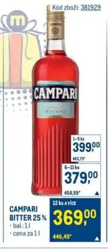 Makro Campari bitter 25% nabídka