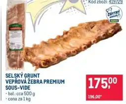 Makro Selský grunt vepřová žebra premium sous-vide nabídka
