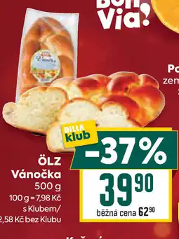 Billa Ölz vánočka nabídka