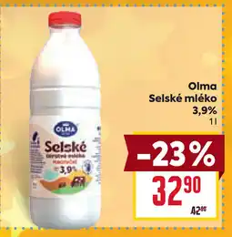 Billa OLMA Selské mléko 3,9% nabídka