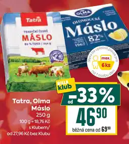 Billa Tatra, Olma Máslo nabídka