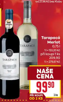 Billa Tarapacá Merlot nabídka